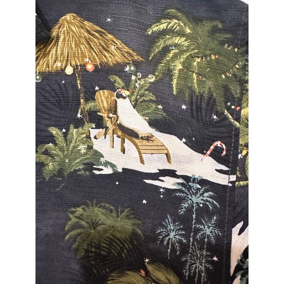 Tommy Bahama Christmas Hawaiian Shirt Penguins Palm Trees Silk Mens, XL - Picture 5 of 10